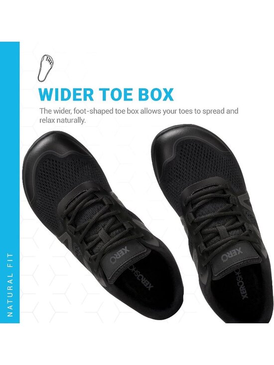 Xero Men\'s Black Asphalt Rubber Lightweight Lace Up Running Athletic Shoes